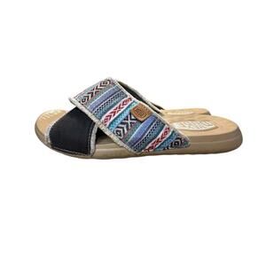 Hey Dude Christi Slide Festival Sandals Women's Size 7 Blue Boho Outdoor Funky